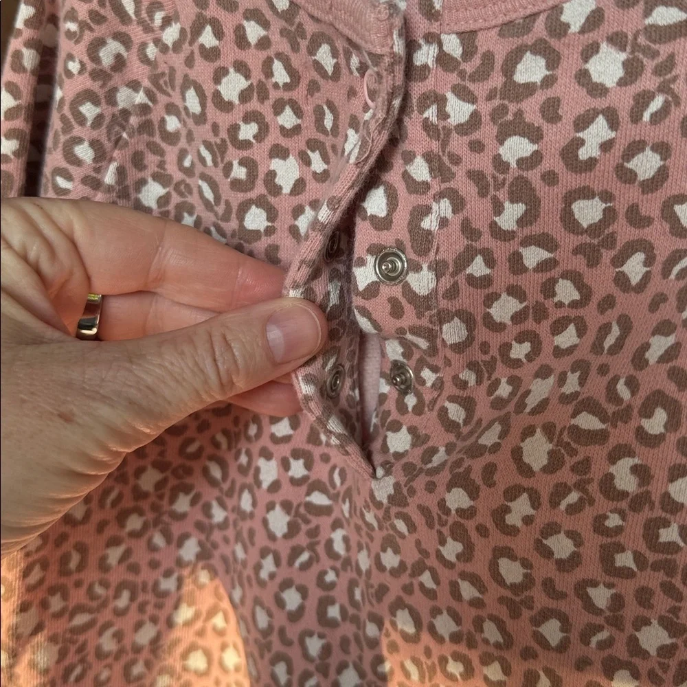 Baby Boden Fleece Pink Leopard Print Dress size 3-4Y
